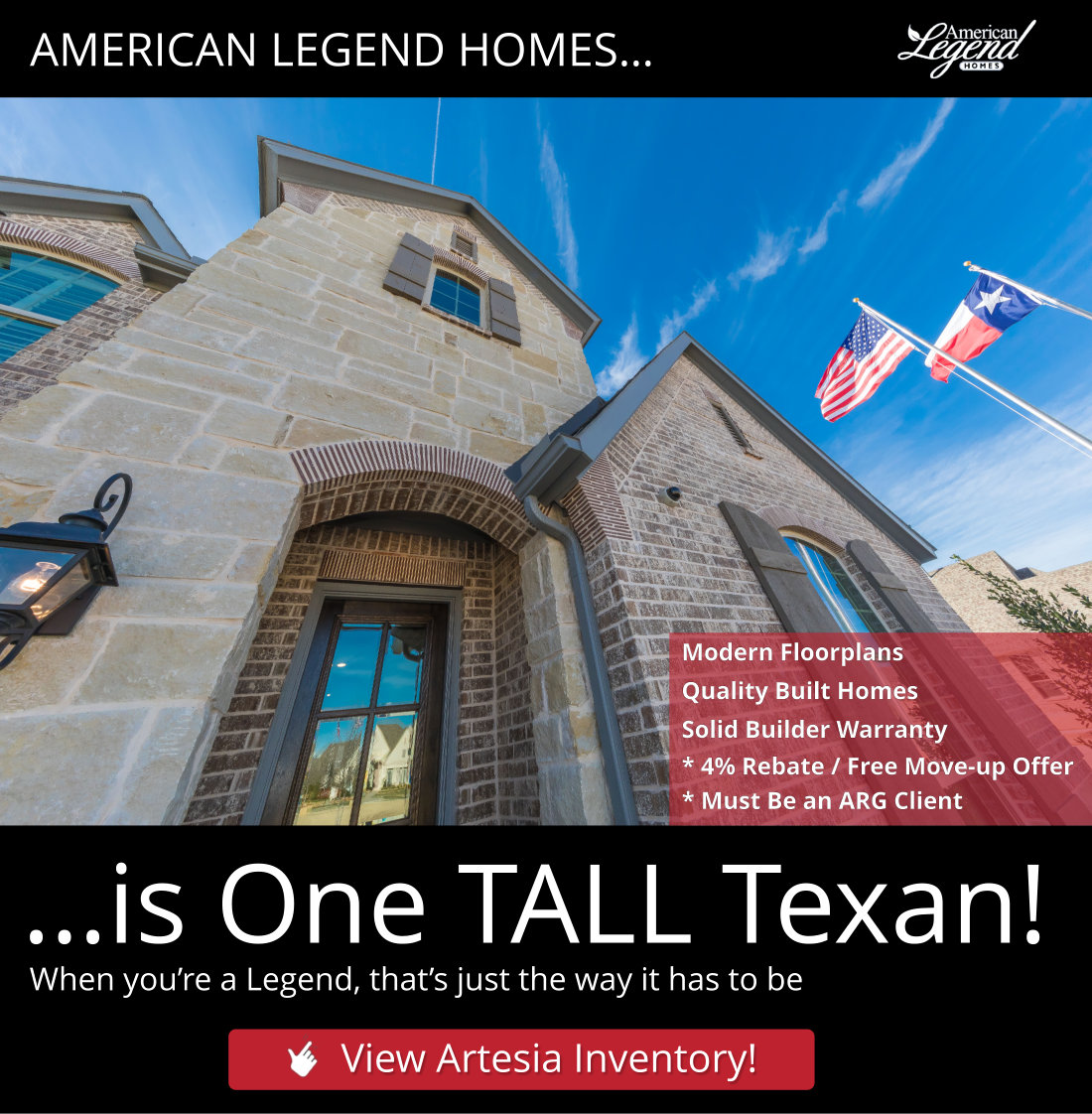 American Legend Homes of Dallas Fort Worth is Dealing for Year-end Closings! Step-up and SAVE!